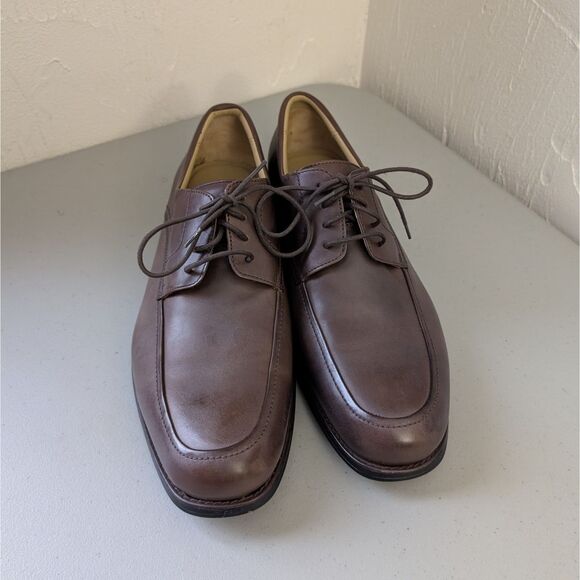 Johnston & Murphy Sheepskin Mens Size 12 Brown Leather Oxfords - Picture 2 of 10